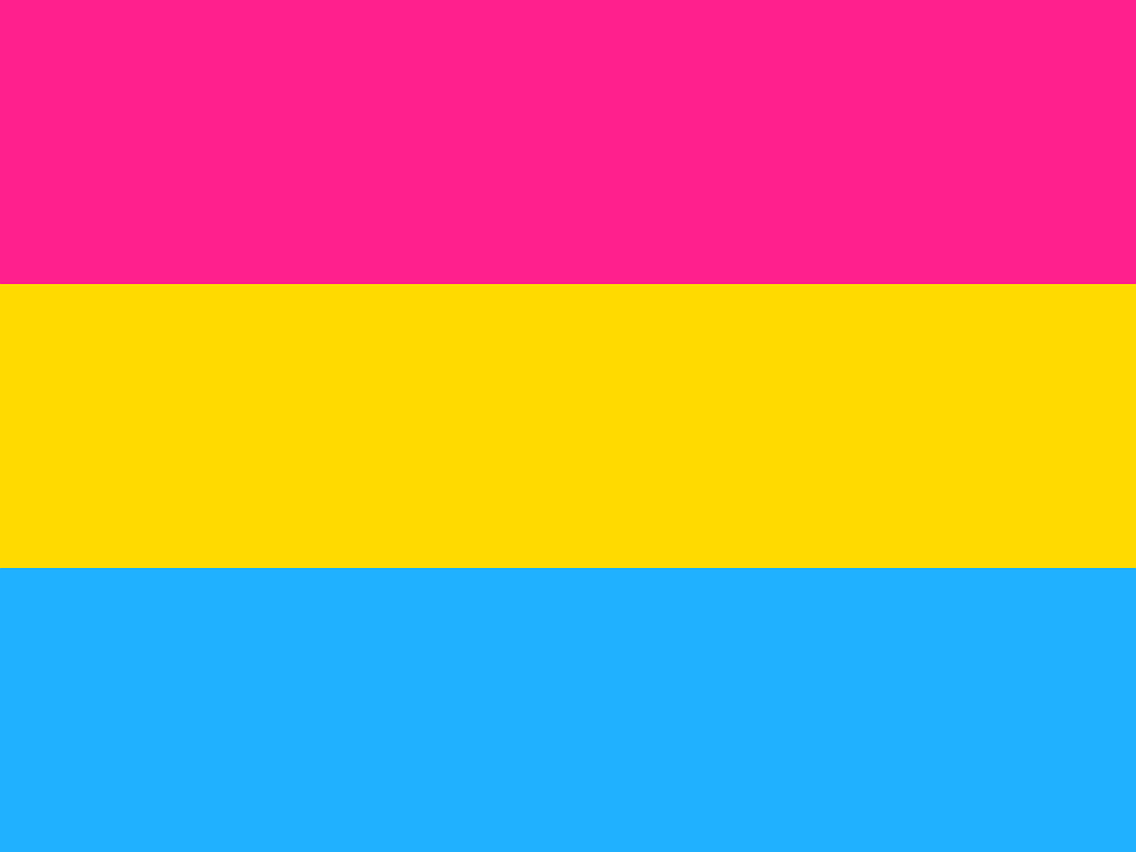 the pansexual flag has a red, yellow, and blue color.  