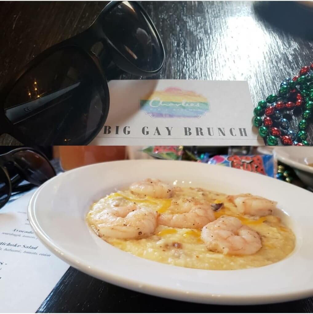 This is a picture of a gay brunch during Bronx NY Pride which takes place during pride month in June.  Drag performers put on a great show during this brunch. 